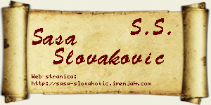 Saša Slovaković vizit kartica